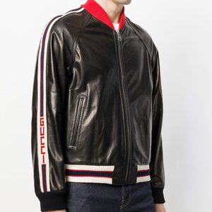 gucci bomber leather jacket